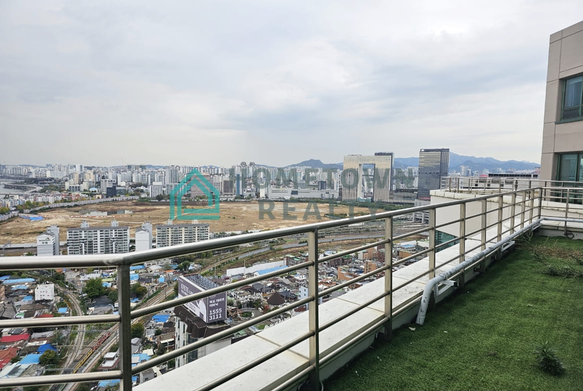 Terrace with green