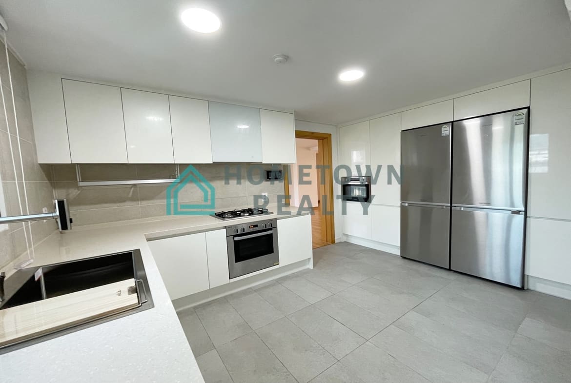 Kitchen with fridge